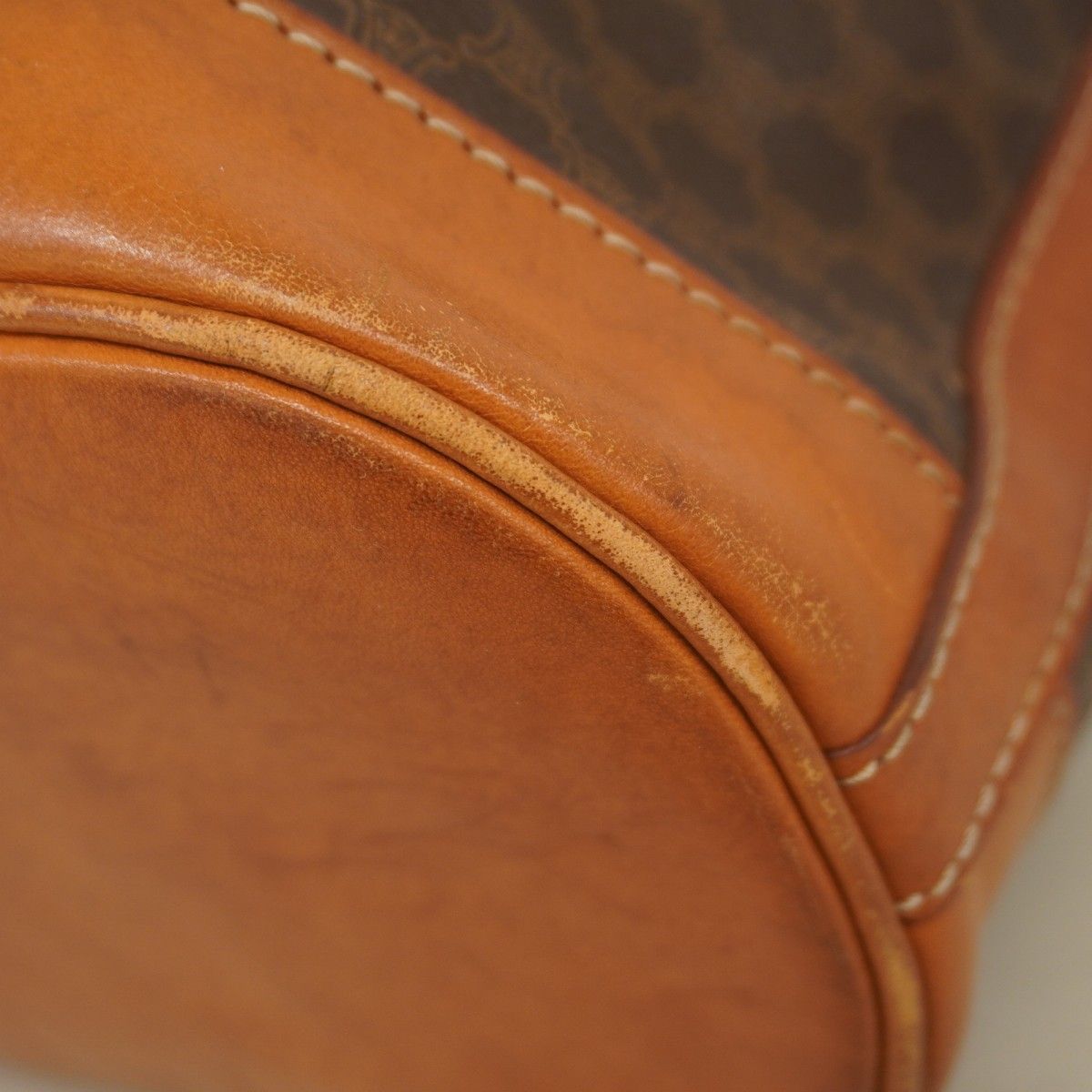 5ma0411-h】セリーヌ ショルダーバッグ マカダム PVC ブラウン  