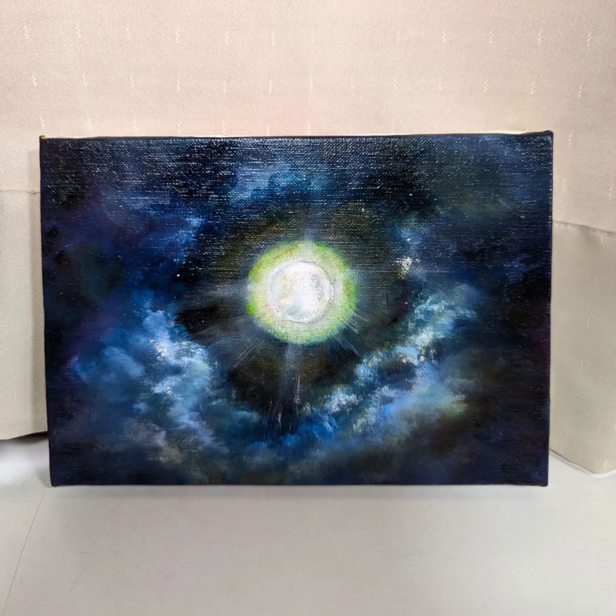 風景画「moonlight」painterTMK本人出品油絵月光一点もの