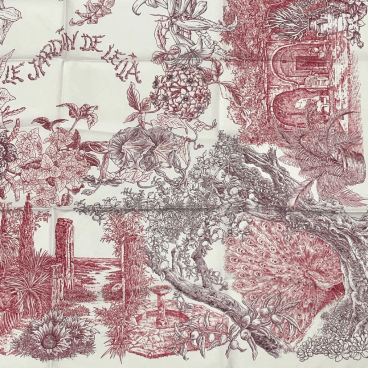 新品同様 Hermes エルメス カレ90 シルク スカーフ Le Jardin de Leila