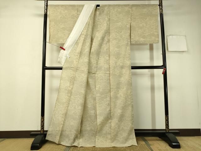 平和屋着物＊夏物 結城紬 夏結城 100亀甲 人物風景文 正絹 逸品