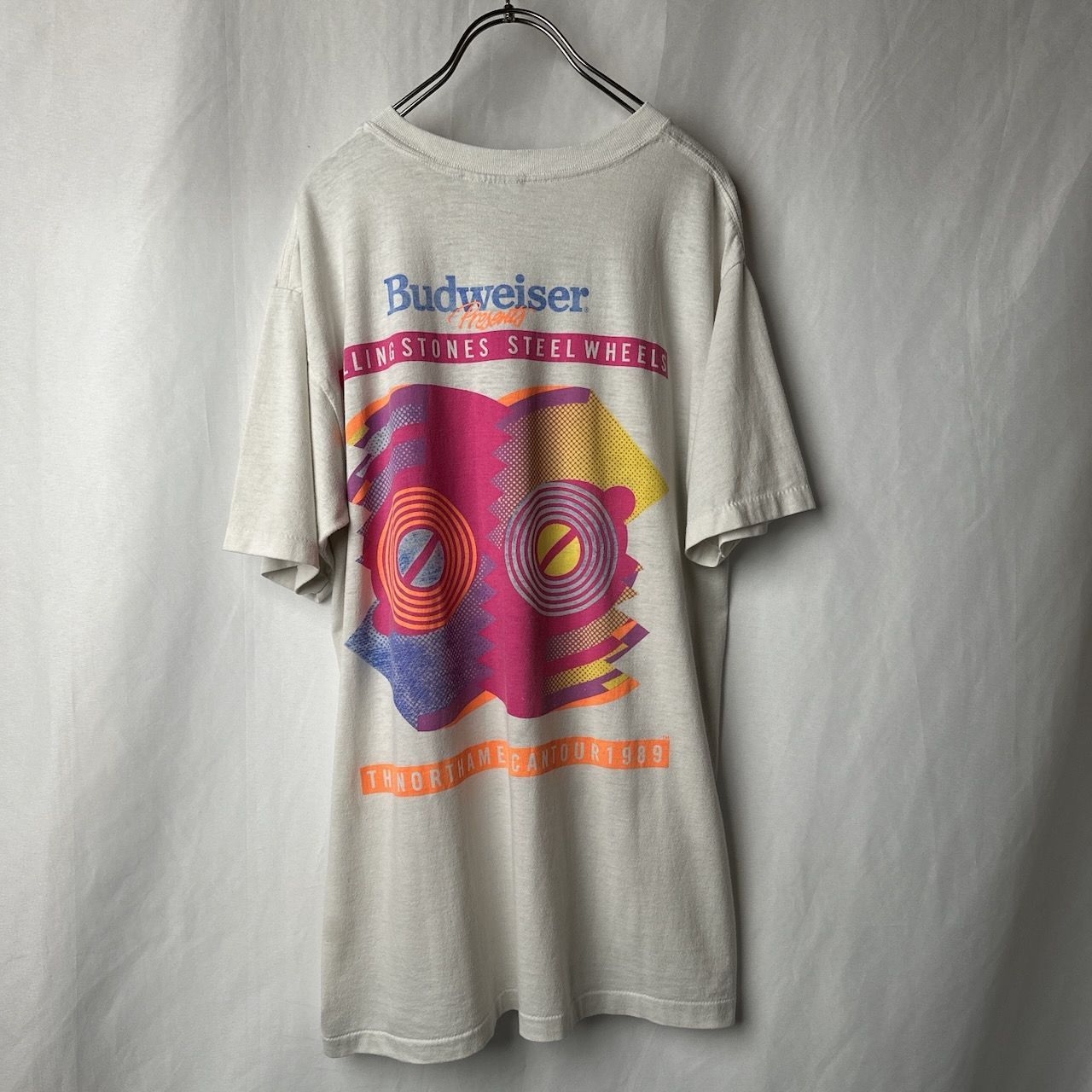 80s USA製 ローリングストーンズ 協賛Budweiser 両面プリント