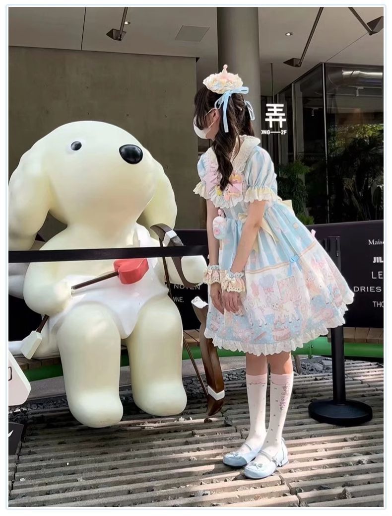 シフォン生地 リボン装飾