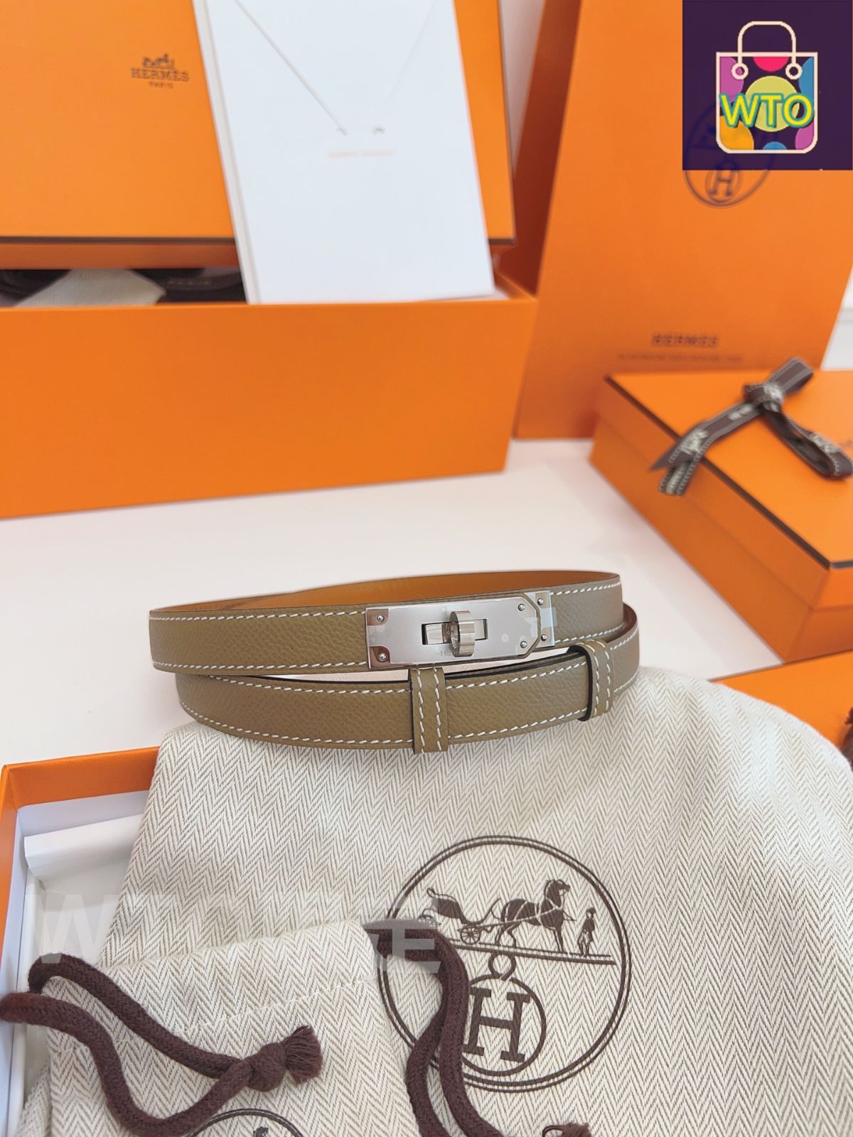 エルメス ケリー 替えベルト オレンジ ベルト 《ケリー》 18 | Hermès