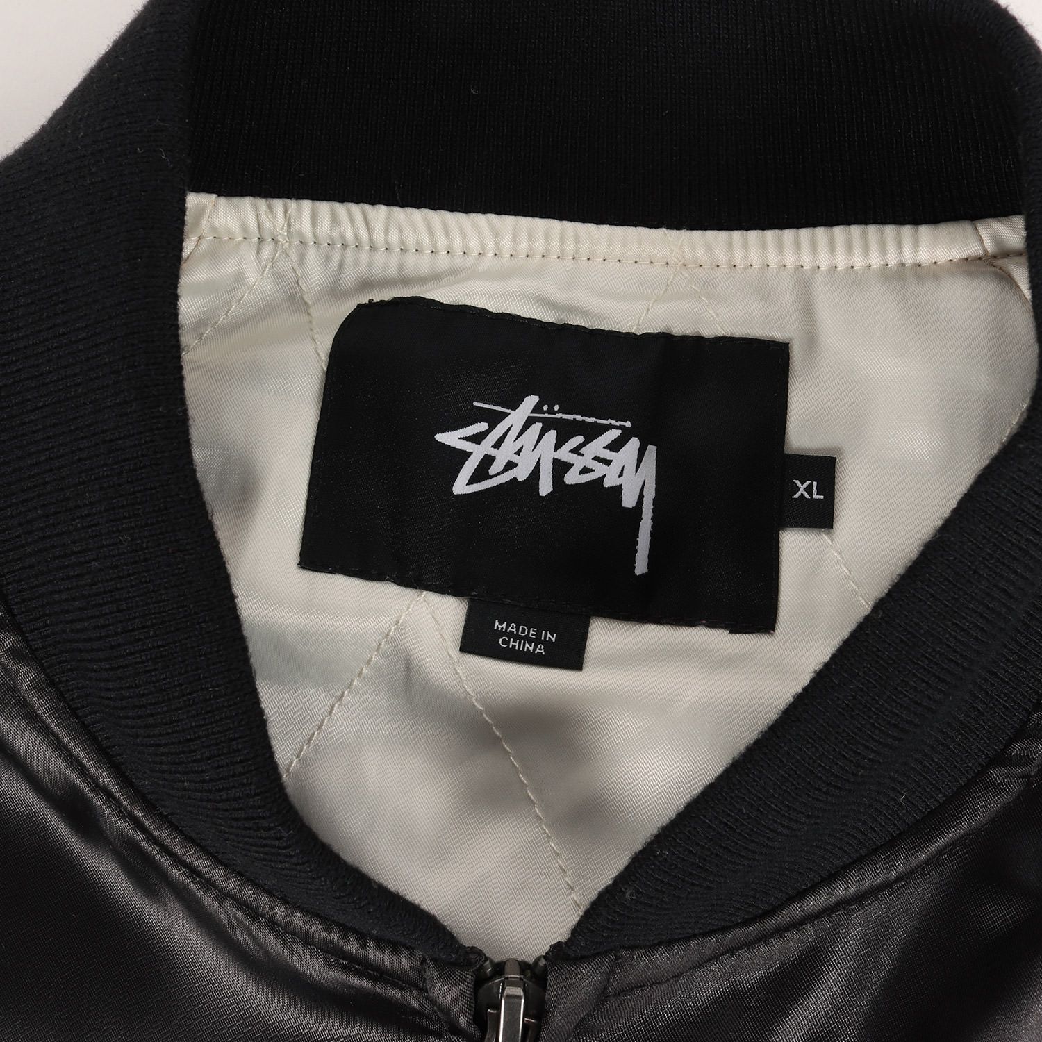 STUSSY ステューシー ジャケット サイズ:XL 17SS フラワー刺繍 サテン