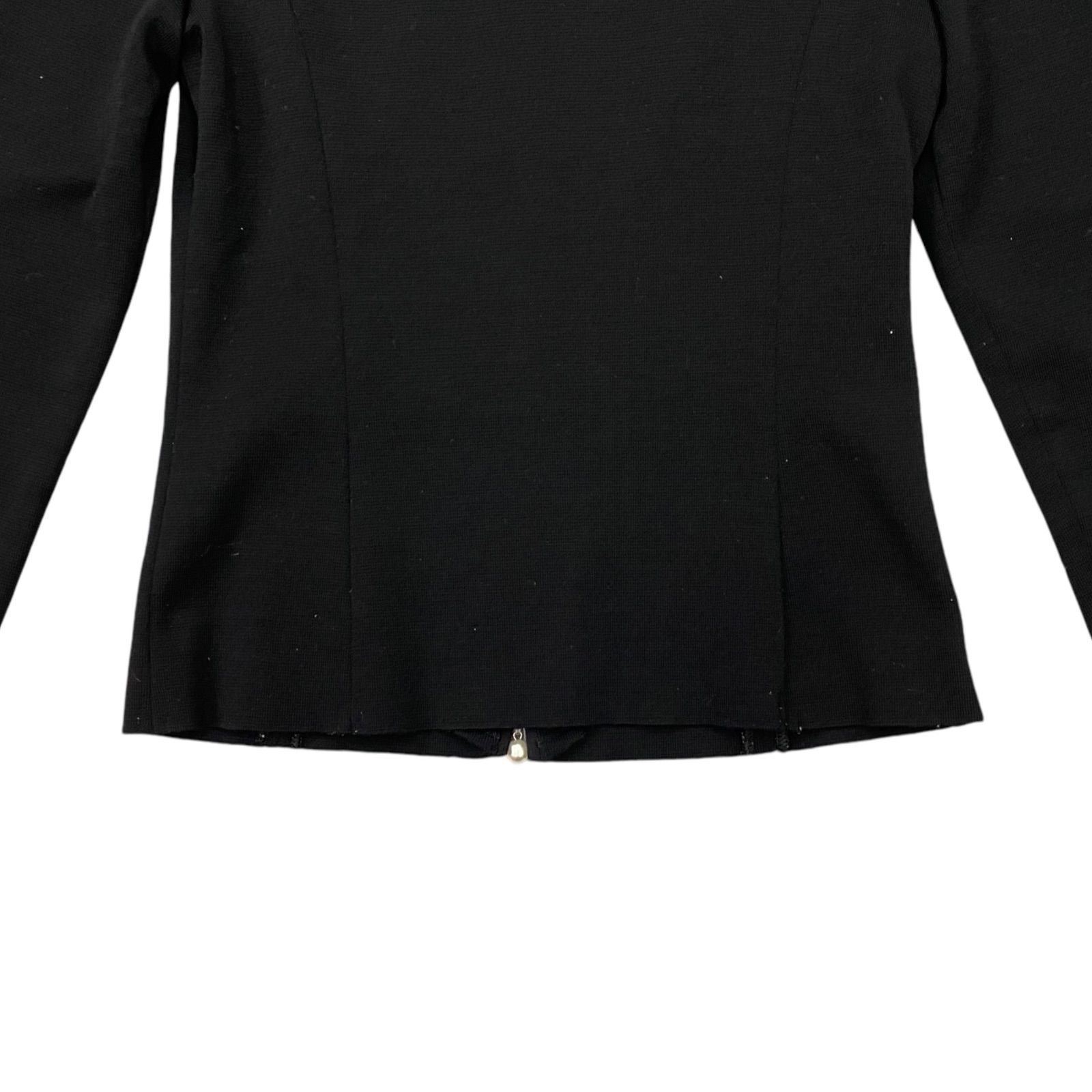 【Rene】黒ダブルジップカーディガン 36 size Rene】黒ダブルジップカーディガン 36 size