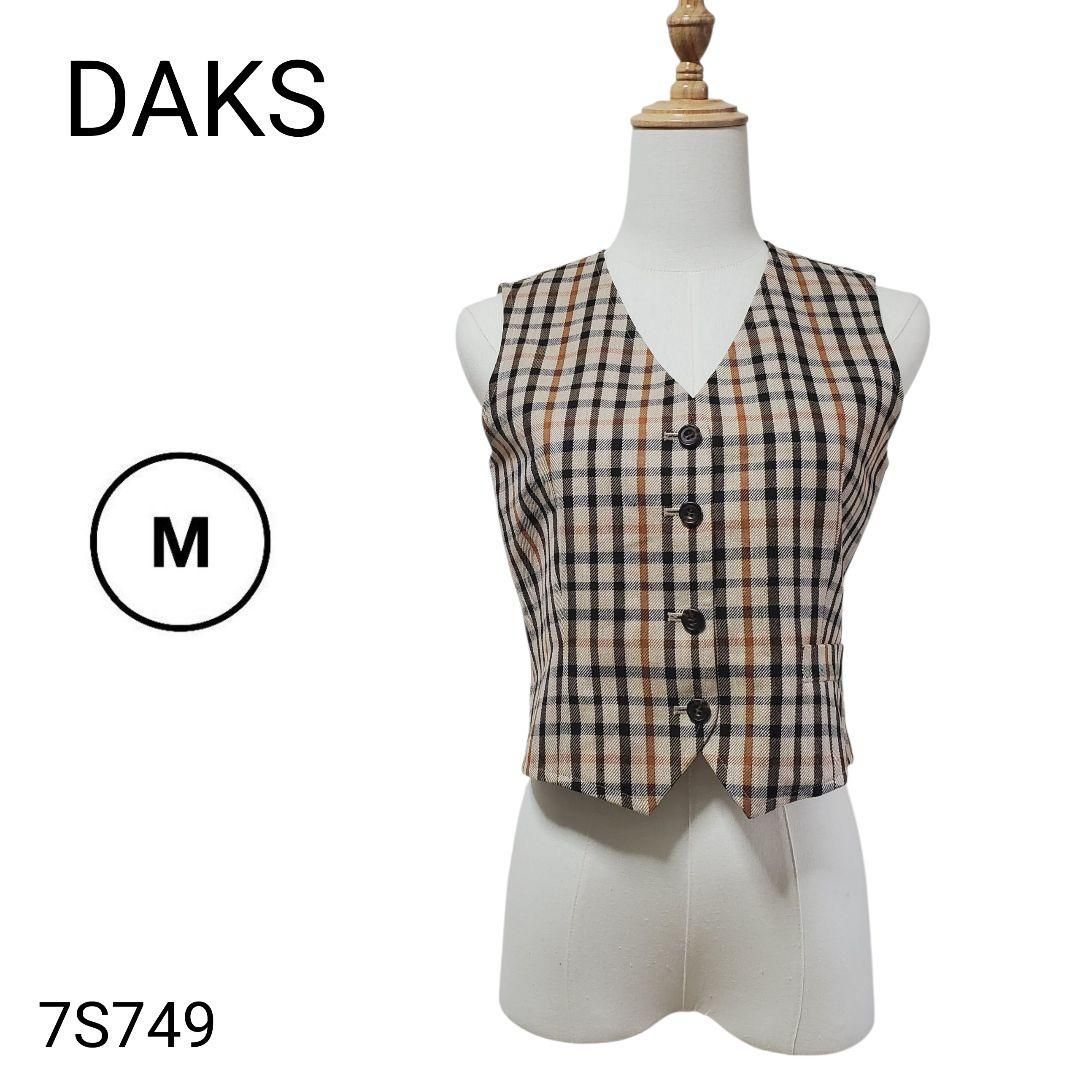 DAKS ダックス チェック柄 ベスト ウール混 レディース 9AB2 M - メルカリ