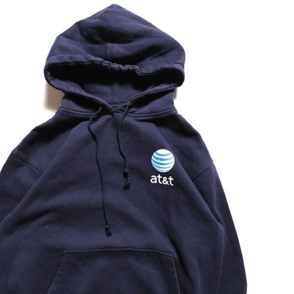 00's AT&T 企業物プリント ヘビーウェイト スウェット パーカー