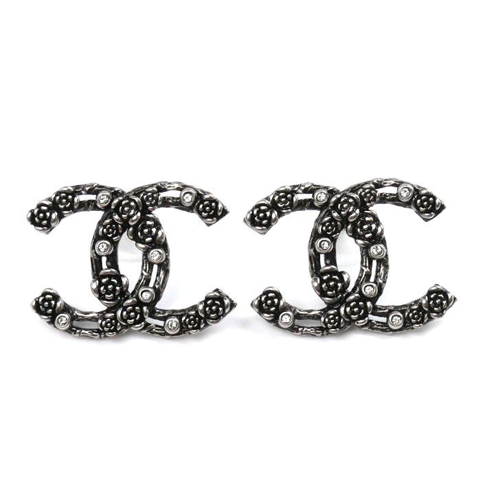 CHANEL シャネル メタル ココマーク カメリア ピアス レディース 中古 