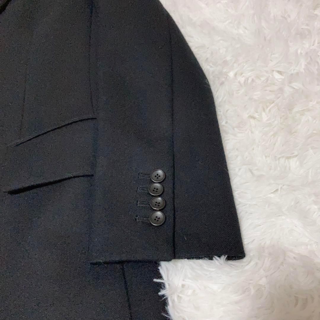 Paul Smith コレクター チェスターコート 黒 美品】PAUL SMITH チェスターコート ウール キュプラ 黒 紫 38の