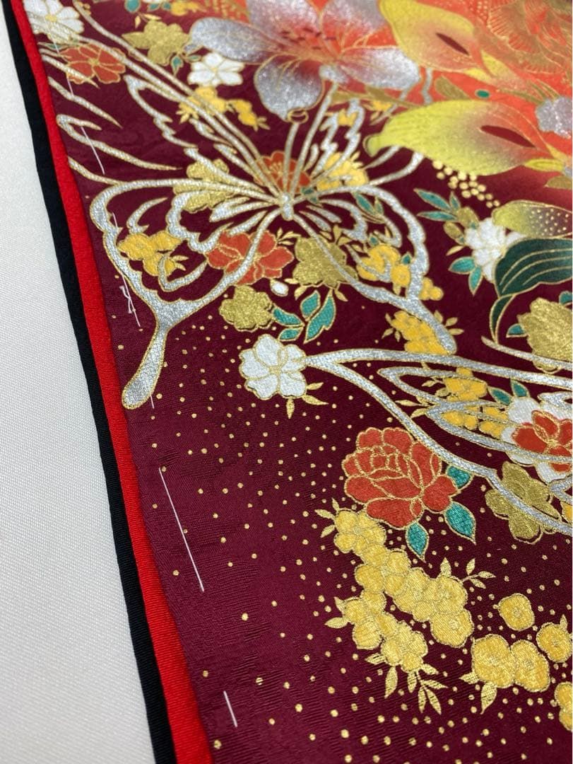 振袖 仮絵羽 桂由美 刺繍 金彩 銀彩 紋意匠 正絹 未仕立て品 八 振袖 仮絵羽 桂由美 刺繍 金彩 銀彩 紋意匠 正絹 未仕立て品 八