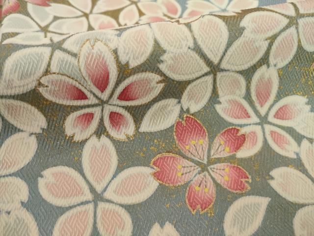 平和屋着物▽東京手描友禅 加納知之 訪問着 舞桜 金彩 正絹 逸品