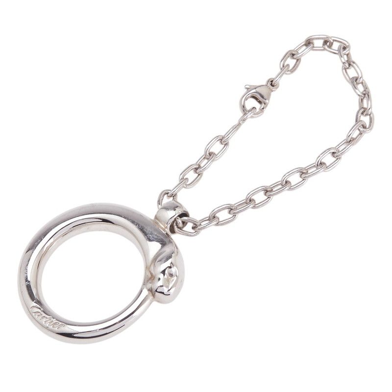 カルティエ キーホルダー レディース シルバー 中古 カルティエ キーリング ロゴプレート シルバー Cartier カルティエ