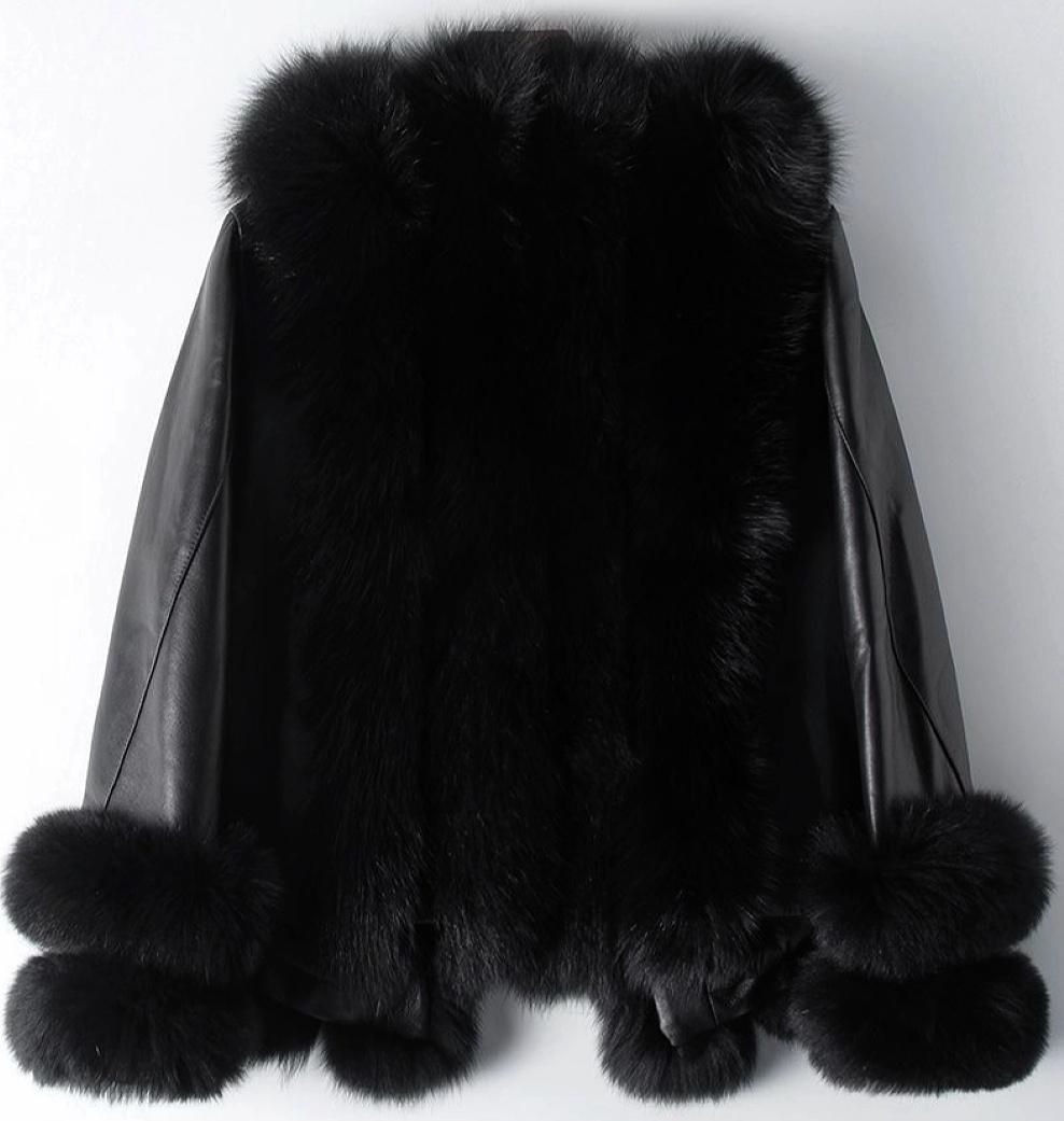 -羊革 -ダウンコートライダースジャケット毛皮ファー