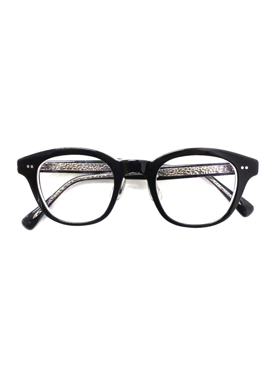 【定価の50%OFF】麻布眼鏡堂 AZ-801 メガネ 槌目 セルウェリントン 麻布眼鏡堂 AZ-801 メガネ ブラック 槌目 セルフレーム フルリム