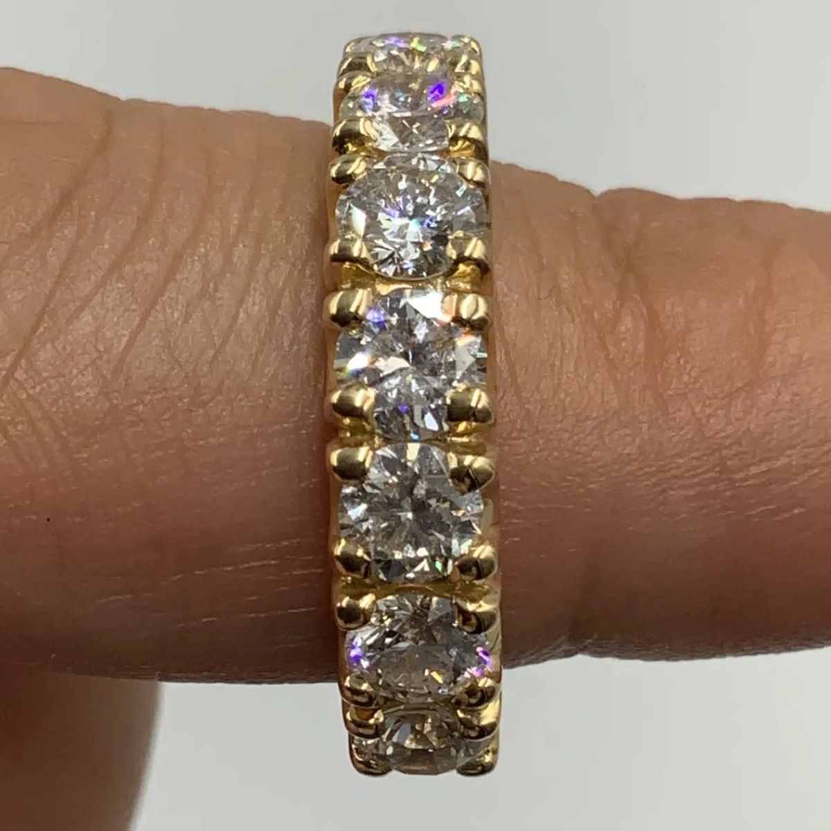 K18 18金 ハーフエタニティ ダイヤモンドリング 1.918ct 7.6g 