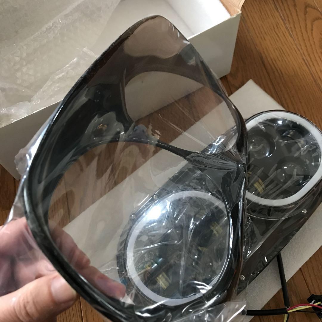 ハーレー ロードグライドLEDヘッドライト クローム イカリング付き 