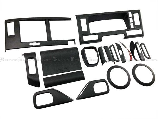 いすゞ 07エルフ インテリアパネルセット 18PC ブラックウッド調