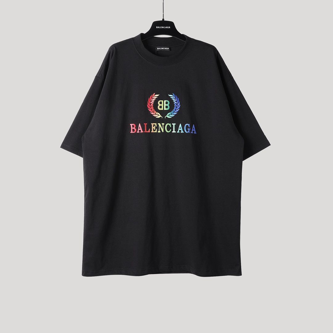 BALENCIAGA ファッショナブル小麦レインボー刺繍半袖Tシャツ - メルカリ