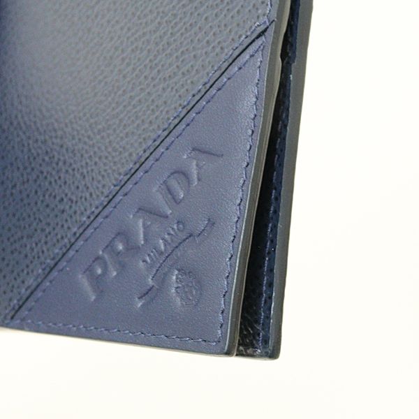 プラダ PRADA 2折り札入れ サフィアーノレザー ネイビー 未使用 - メルカリ 