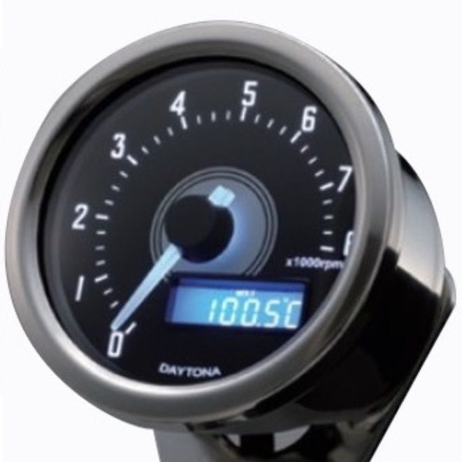 【新品】デイトナ 電気式タコメーター 8000rpm バフボディ ホワイトLED VELONA DAYTONA 92252