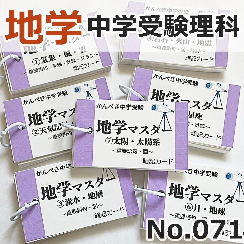 ○【100】中学受験 算数・国語・理科・社会 暗記カードセット 中学入試 問題集 参考書 小４ 小５ 小６ - メルカリ