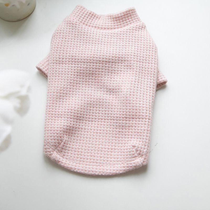 【クリアランスセール！】最終価格！送料込【犬服】ワッフル ラメ入り 長袖 ハイネックシャツ