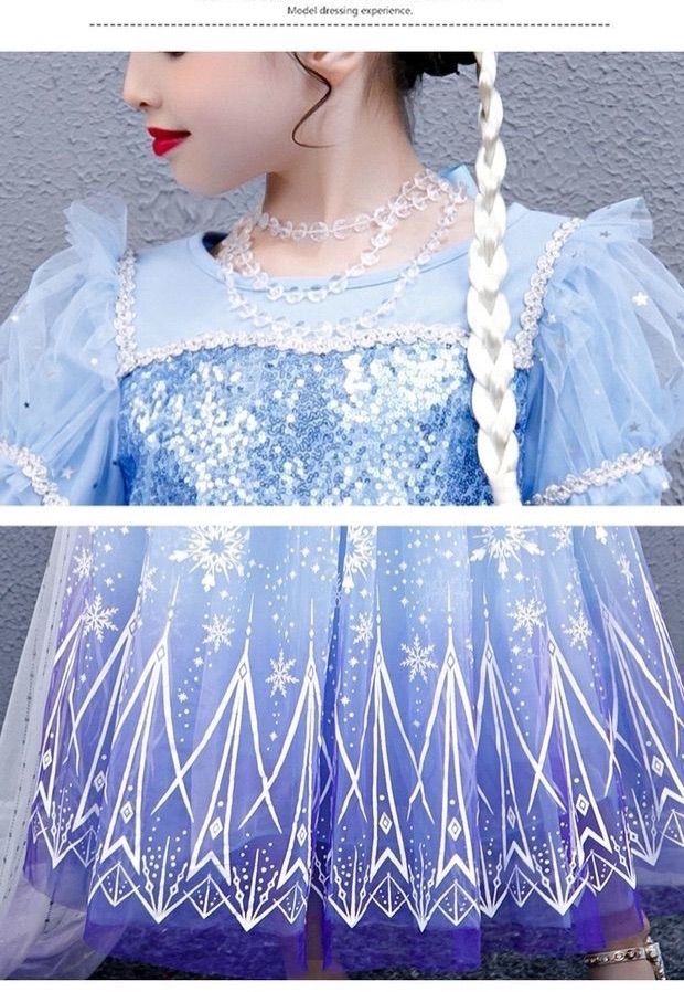 女の子ドレス エルサ風ドレス マント付き プリンセス 長袖 演奏