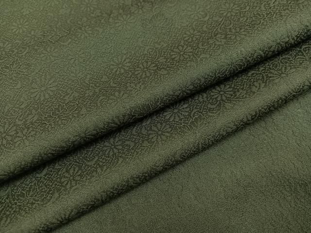 平和屋着物●上質な色無地 花唐草地紋 媚茶色 正絹 AABC3344ph