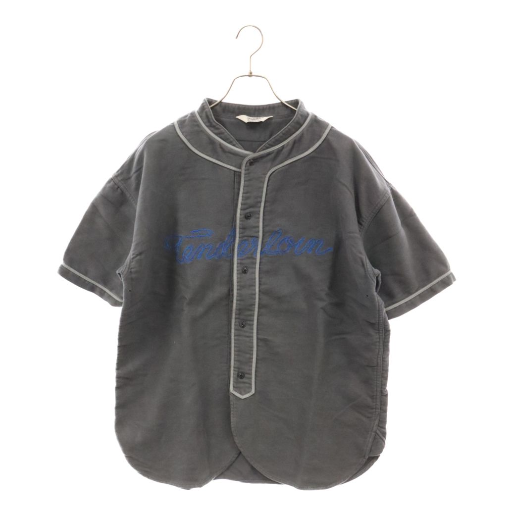 TENDERLOIN (テンダーロイン) 21SS BASEBALL SHT S/S RH フロントロゴ ベースボール半袖シャツ グレー/ブルー -  メルカリ