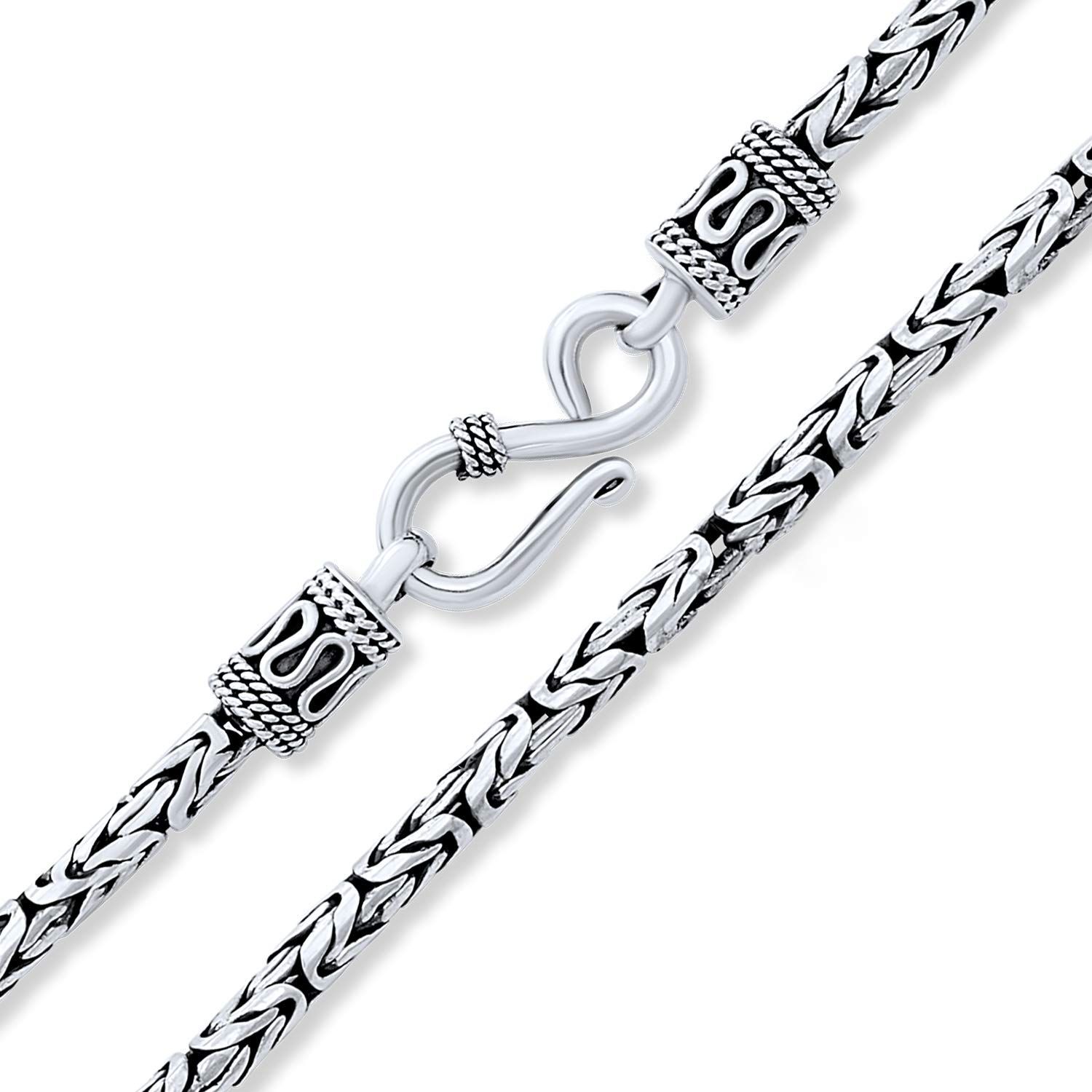 Bling Jewelry] バリ島のハンドメイドの強い3MMの厚い酸化させた.925の 