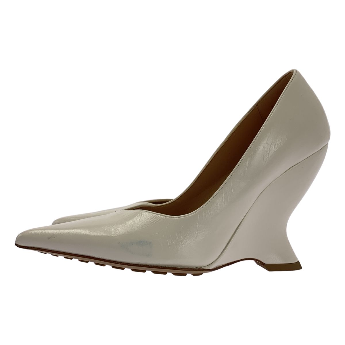 BOTTEGA VENETA ボッテガヴェネタ レザー ポインテッドトゥ シューズ 35 ホワイト レディース