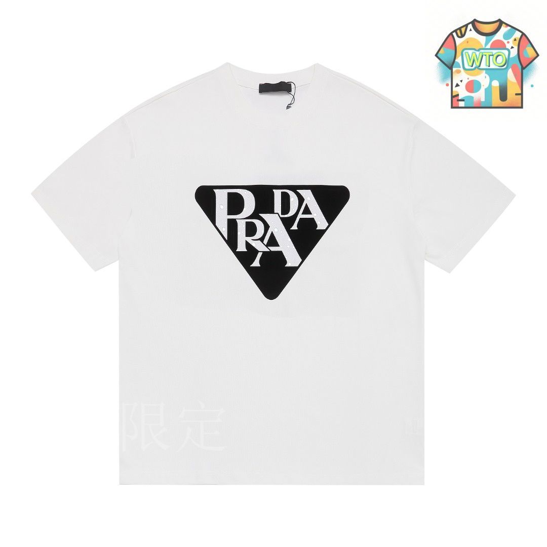 ★PRADA[プラダ] ロゴ Tシャツ★ トレンド感満載2023 PRADA スーパー コピー Tシャツ 赤いライン
