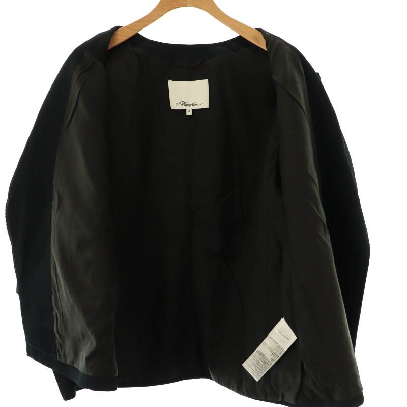 3.1 Phillip Lim ノーカラージャケット 青系 2020324Y0062 スリーワンフィリップリム 3.1 Phillip Lim ジップアップノー
