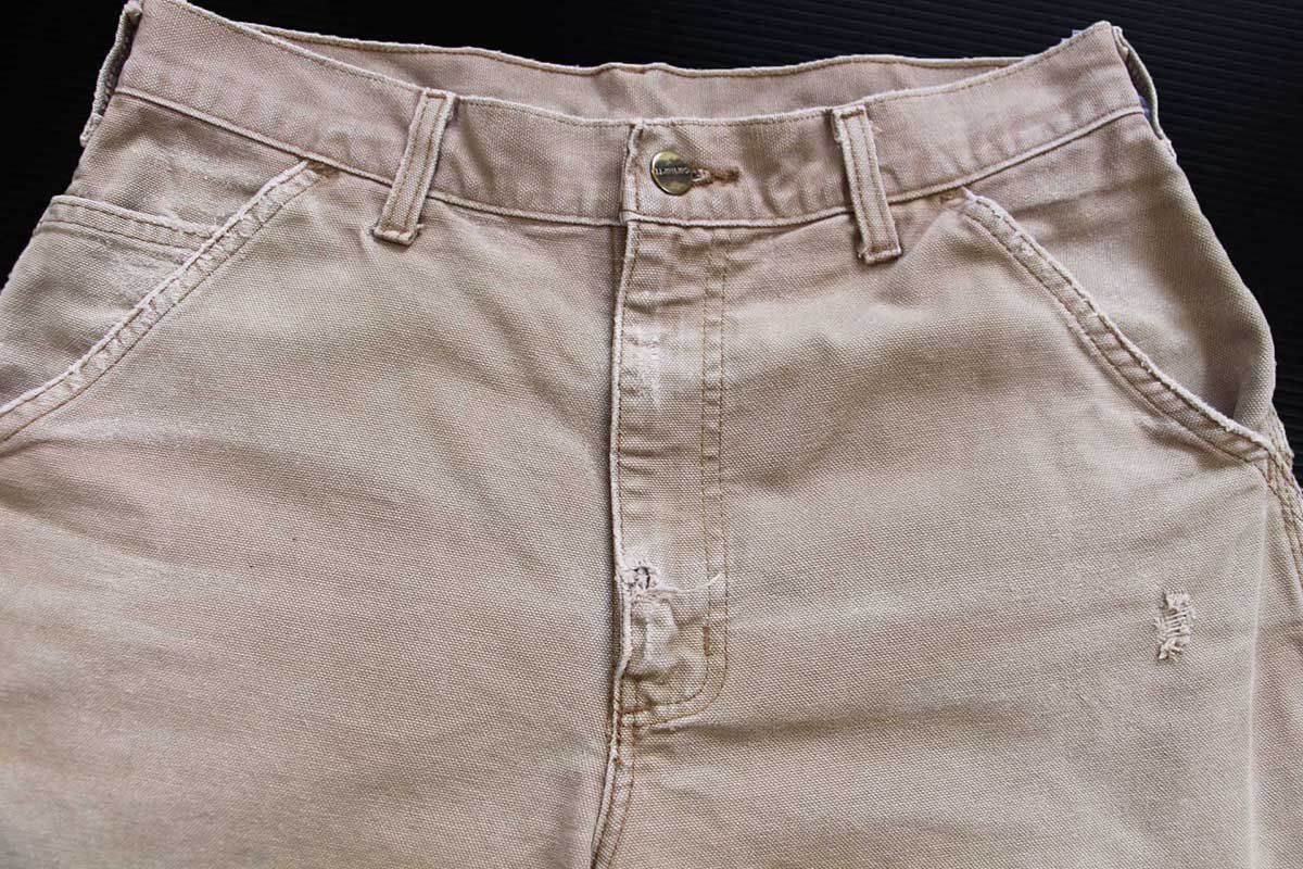 Carhartt ペインターパンツ ベージュ ダメージ加工 carharttカーハート ダメージ ダック地 ペインターパンツ グレー