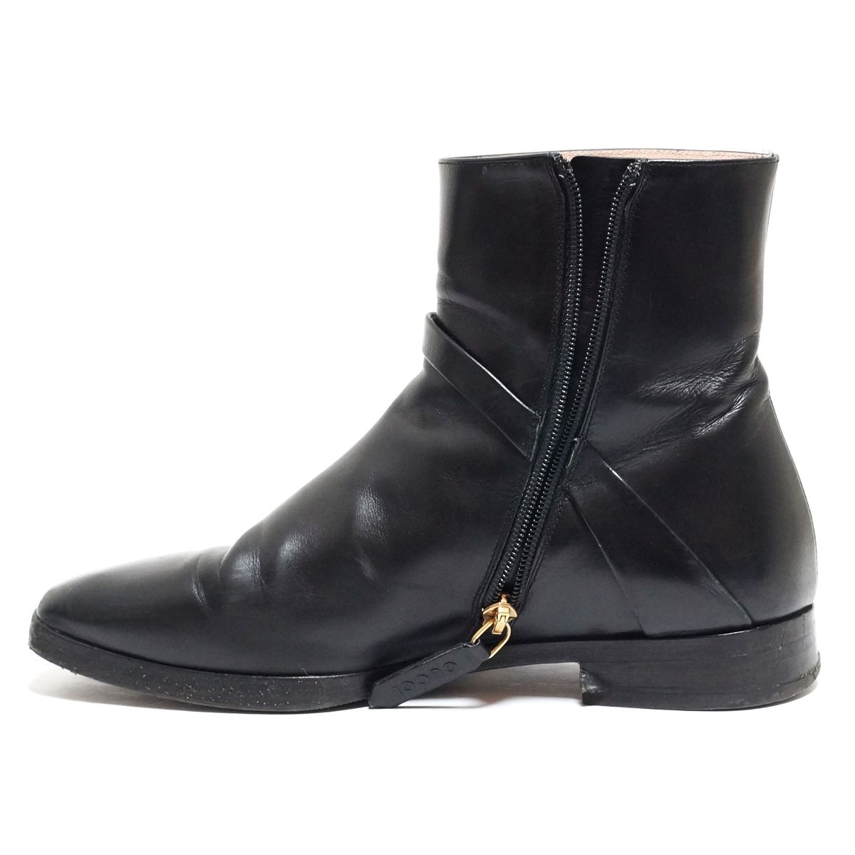 グッチ 34 1/2 21.5 ショートブーツ ホースビット ブラック 黒 ホースビット ウィメンズ ブーツブラック レザー | GUCCI公式