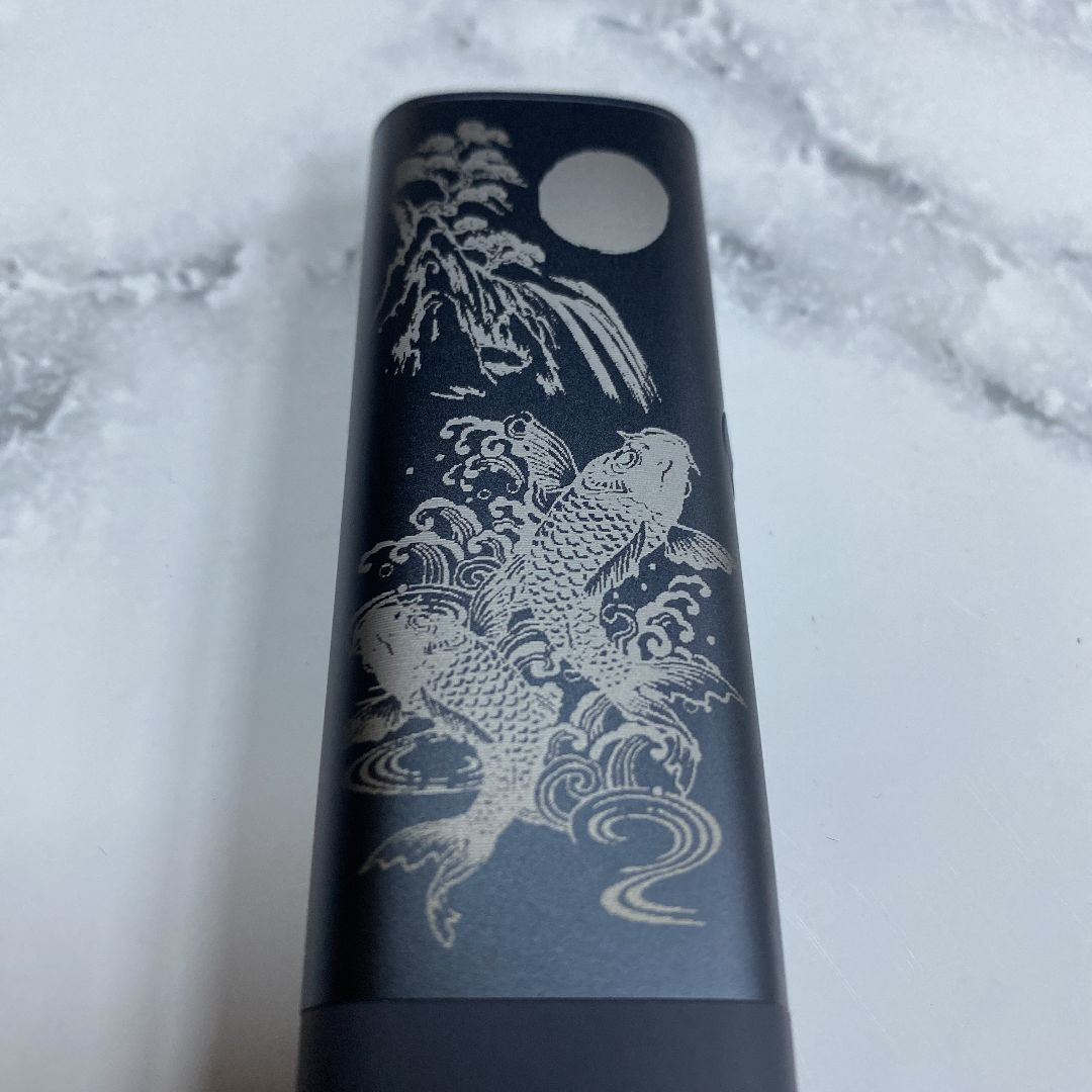 iQOS ILUMA ONE イルマワン レーザー加工 鯉 滝登り 水墨画 赤（iQOS 