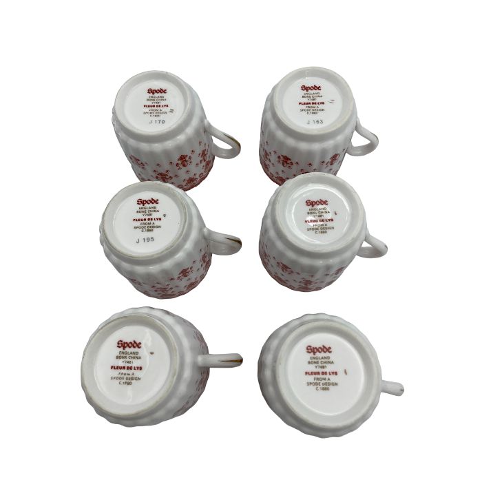 スポード フルールドリス カップ＆ソーサー 6客 spode 洋食器 デミタス コーヒー セット 中古 W４ 送料無料 スポード フルールドリス カップ＆ソーサー 6客 spode 洋食器 デミタス