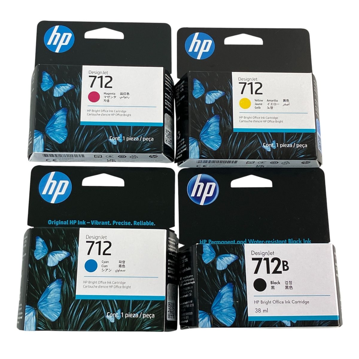 HP 712 インクカートリッジ 4色セット 純正 ブラック イエロー シアン マゼンタ N10027377