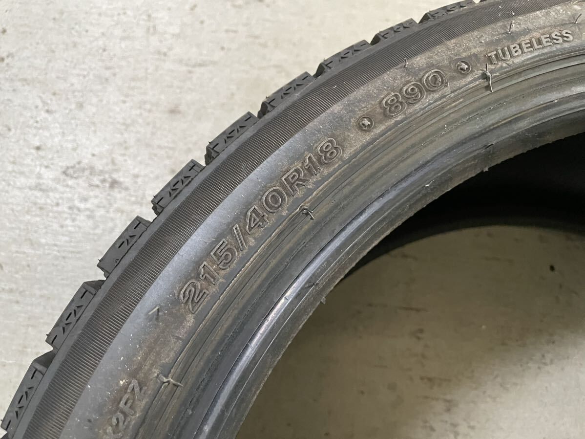 ［F0164］中古スタッドレスタイヤ4本セット！215/40R18 ブリヂストン ブリザック VRX2！2020年製造！86、BRZ、ポロ、BMW1シリーズなどに！