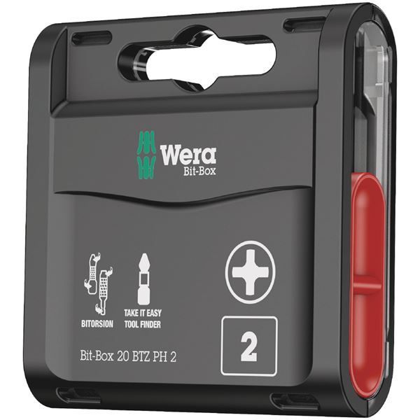 WERA ヴェラ 20本組 差込6.35mm インパクトビットセット ビットサイズPH2 全長25mm 057751 工具 ツール DIY 作業工具 道具