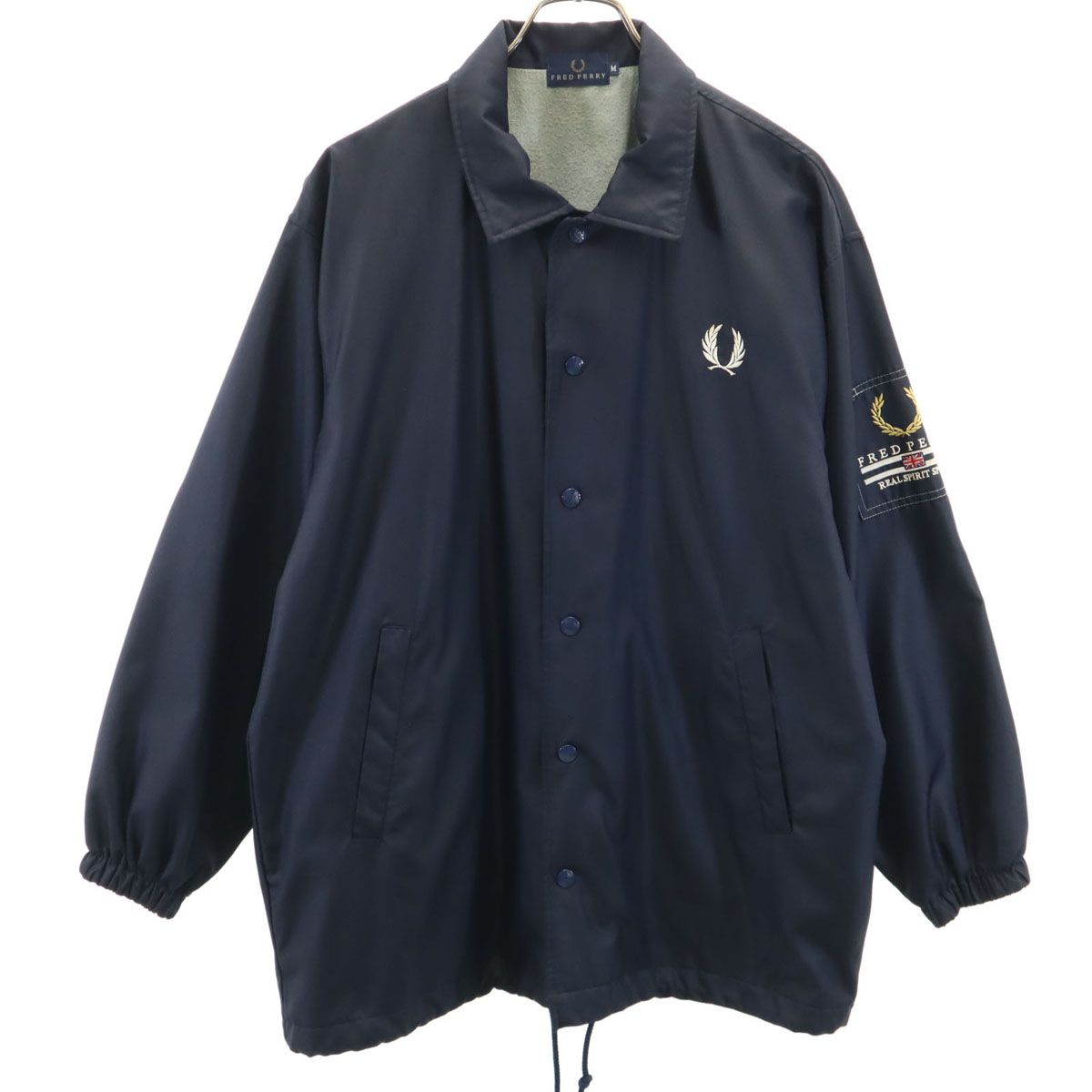 FRED PERRY フレッドペリー コーチジャケット M ネイビー 裏トリコット