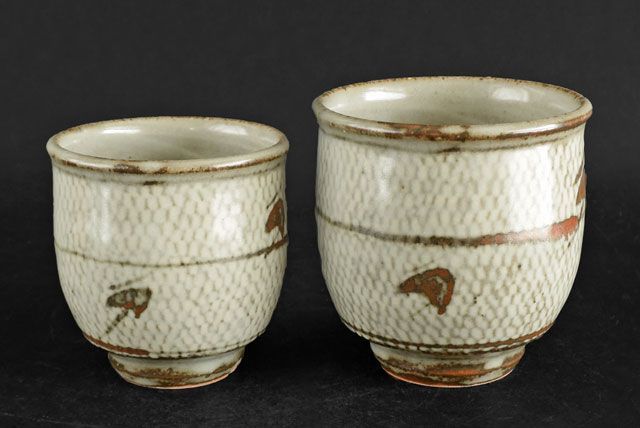 人間国宝　陶芸家　島岡達三　夫婦湯呑み 人間国宝 陶芸家 島岡達三 夫婦湯呑み