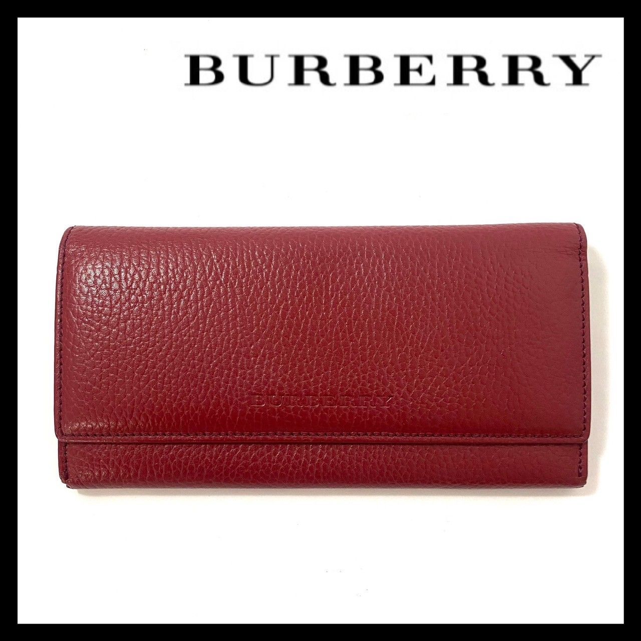 人気】 BURBERRY バーバリー チェック 長財布 レッド 二つ折り