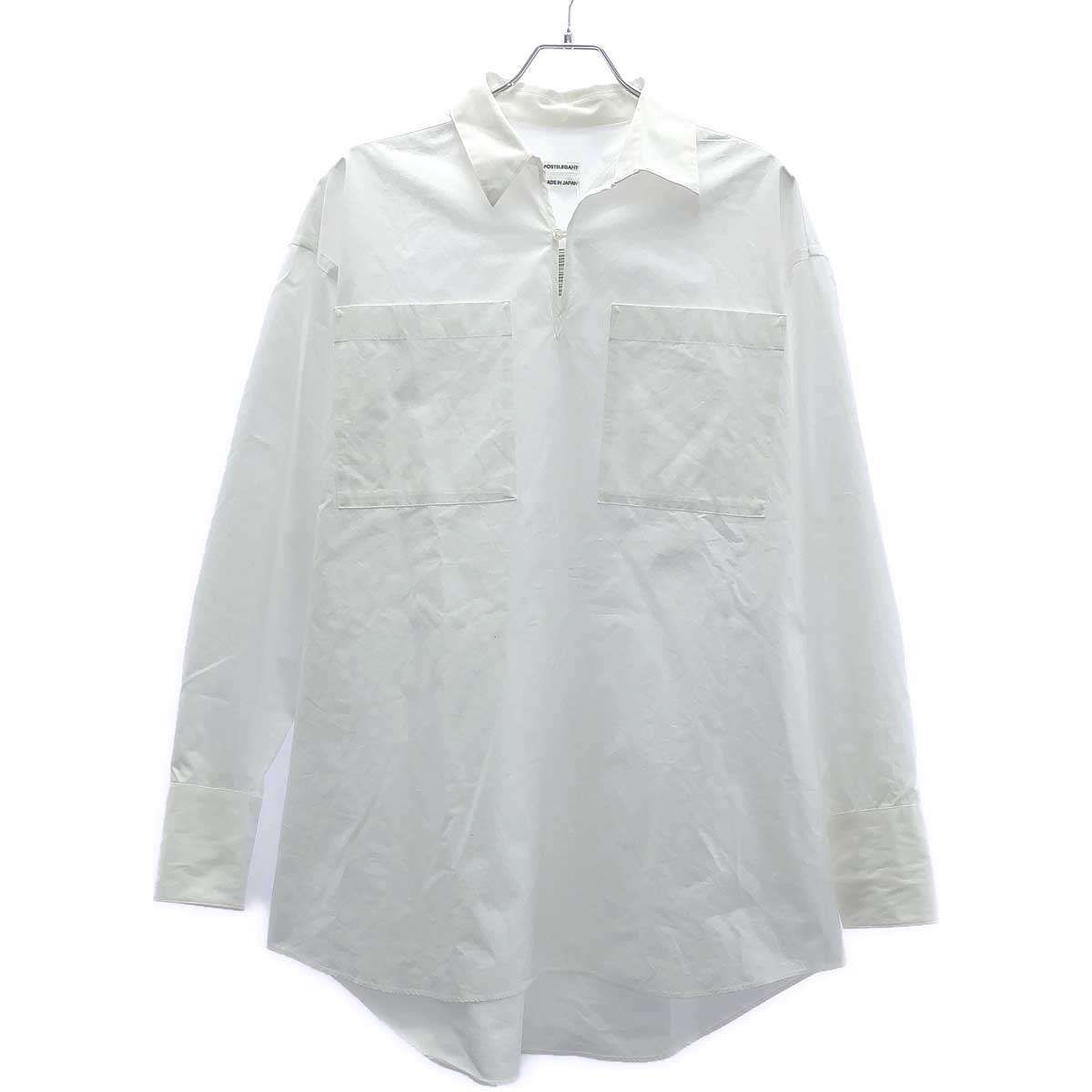 POSTELEGANT ポステレガント 23AW Fine Cotton Pull-Over Pocket Shirt 