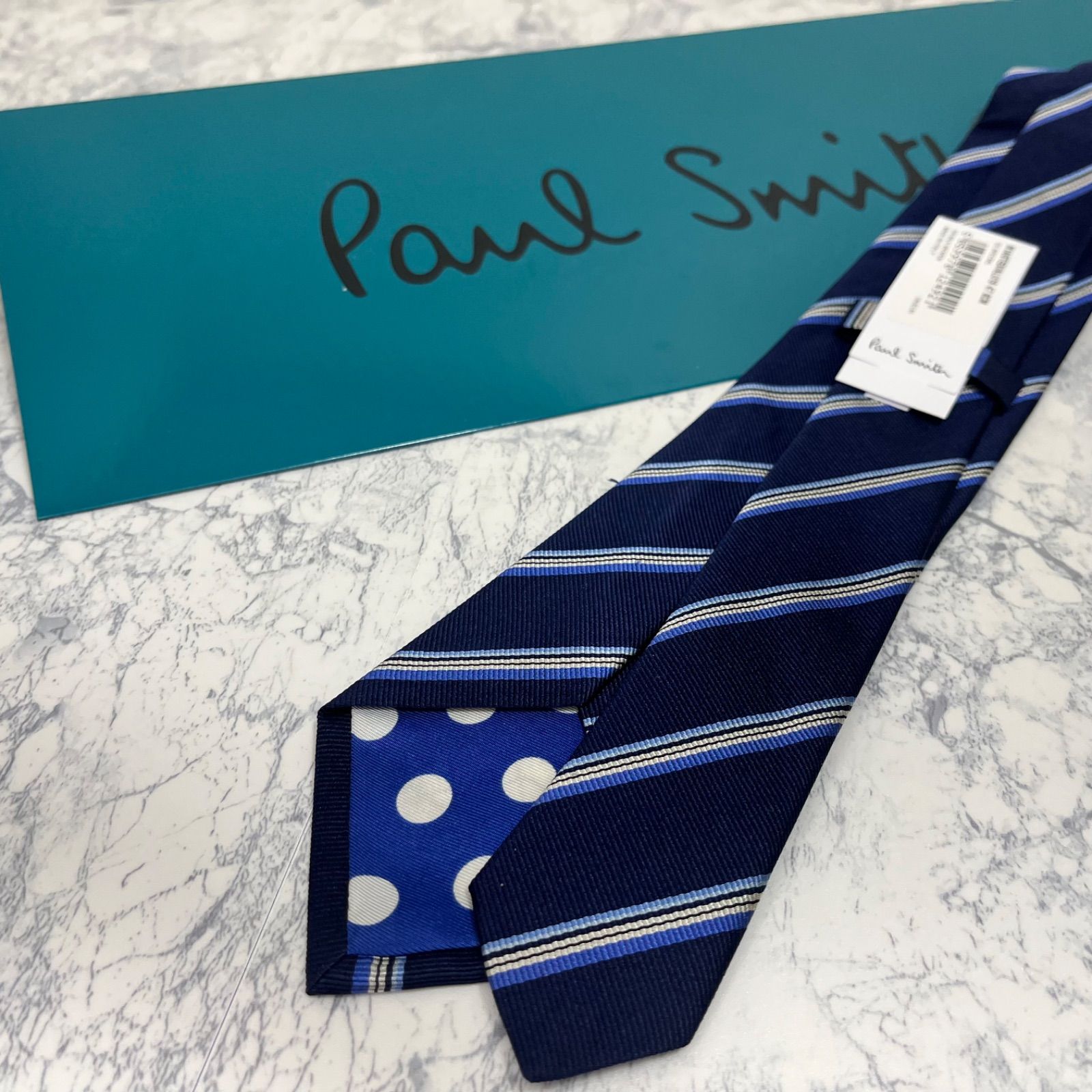 新品・未使用】Paul Smith ポールスミス シルクネクタイ ストライプ柄 