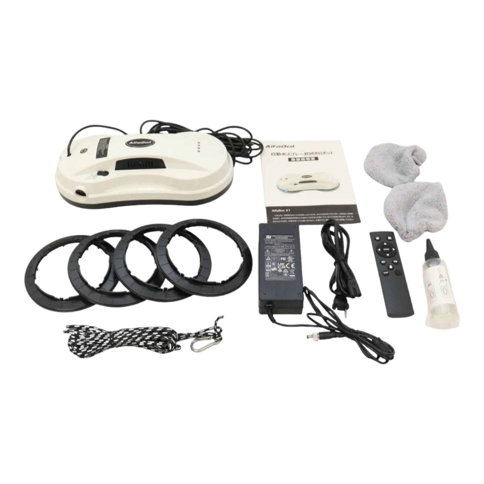 窓拭きロボット AlfaBot X7 窓用掃除機 ロボット掃除機 窓拭きロボット