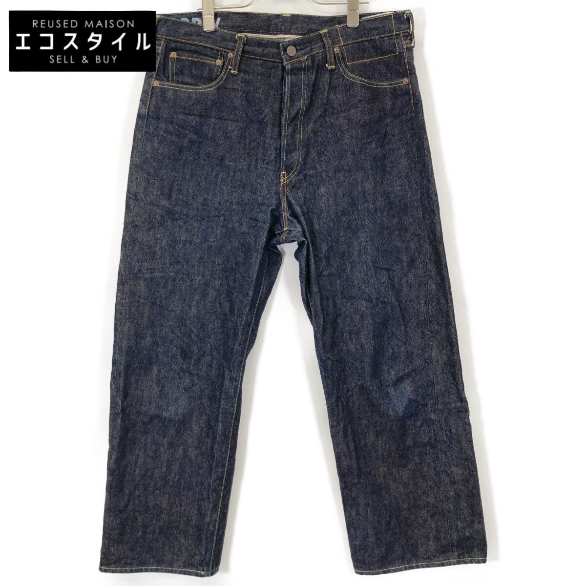VISVIM ビズビム 25SS 0125105005002 INDIGO ボタンフライ ディアスキンパッチ SOCIAL SCULPTURE 01 WIDE RAW デニムパンツ W32xL30