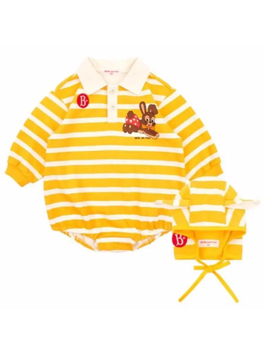 BEBE DE PINO ベベデピノ シエ ナストライプ ボディスーツ ボンネット 80