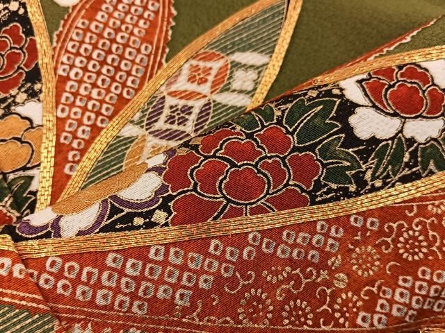 平和屋着物○訪問着 駒刺繍 草花文 暈し染め 金彩 正絹 逸品