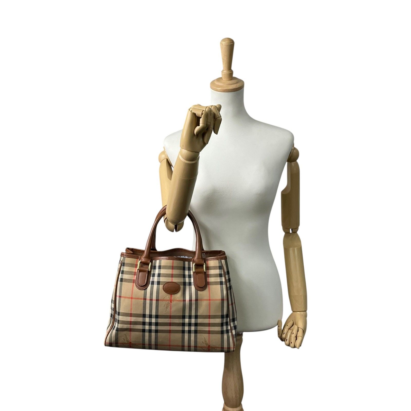 美品 BURBERRY バーバリー ノバチェック ハンドバッグ シャドー